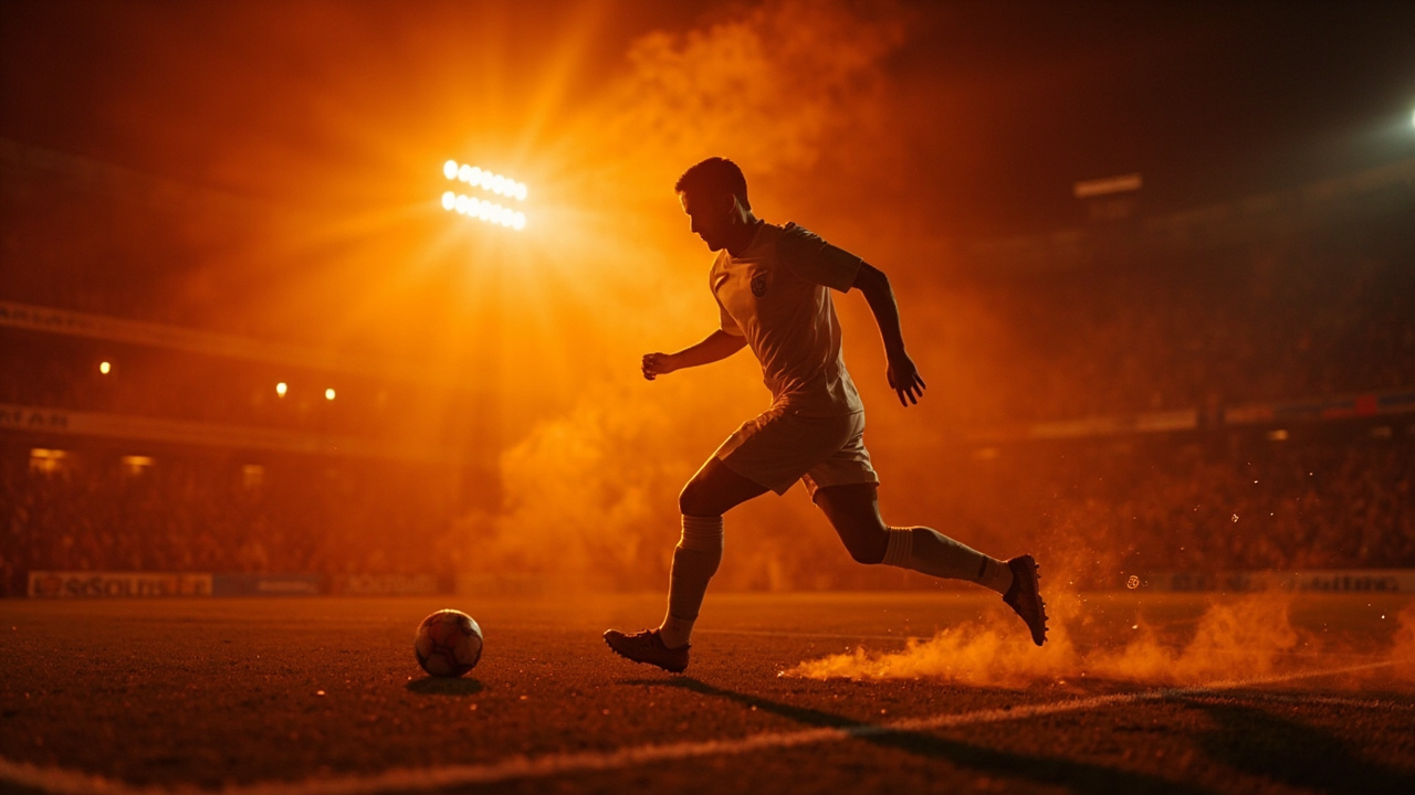 Fantasy football floodlit pitch arena